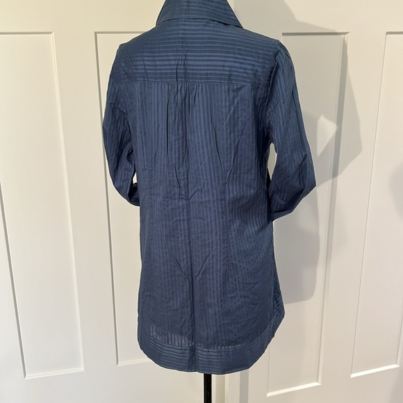 Mac & Jac ladies blouse with interest 3/4 sleeve & pockets NWT pinstriped sz 10 - Picture 3 of 15